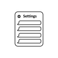 Menu setting, icon. Simple website design in black line style. vector