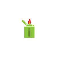 Lighter icon in flat style. Fire isolated illustration. vector