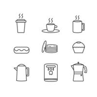 Food set simple flat icon. cook drink illustration concept. vector