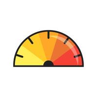 Graph bar symbol simple concept. Speedometer gaude flat illustration. vector