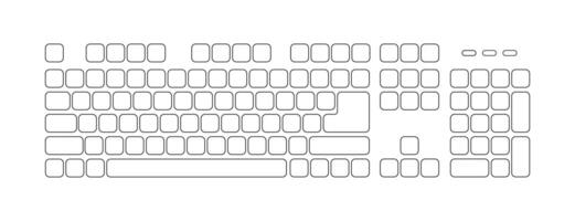 Keyboard key linear style illustration for computer. Flat keyboard for web design. Device icon. vector