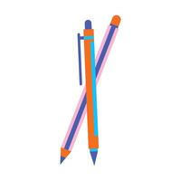 flat design pencil illustration on white background vector