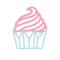 sweet cupcake icon hand drawn illustration vector