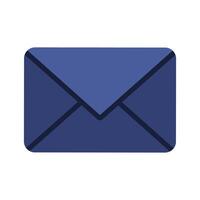 blue envelope flat style on white background vector