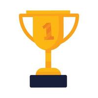 concept on success. gold trophy cup award icon vector