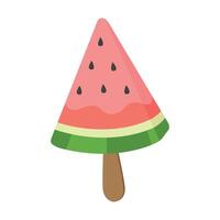 cartoon illustration watermelon ice cream summer snack vector