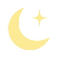 moon and stars closeup icon abstract moon yellow moon and stars isolated on white background vector