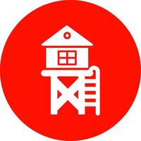 Lifeguard Tower Multi Color Circle Icon vector