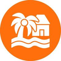 Beach House Multi Color Circle Icon vector