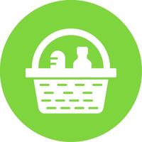 Picnic Basket Multi Color Circle Icon vector