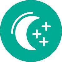 Moon Multi Color Circle Icon vector