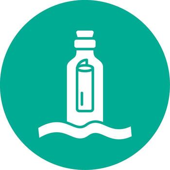 Message In A Bottle Multi Color Circle Icon vector