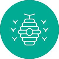 Bee Hive Multi Color Circle Icon vector