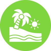 Beach Multi Color Circle Icon vector