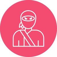 Ninja Multi Color Circle Icon vector