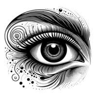 Black and White Illustration of the Human Eye Iris vector