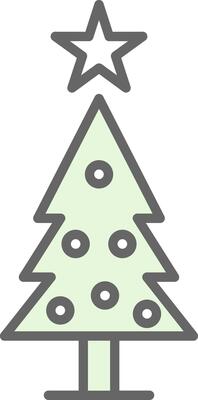 Christmas Tree Fillay Icon Design