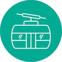 Cableway Multi Color Circle Icon vector