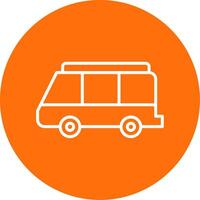 Minibus Multi Color Circle Icon vector