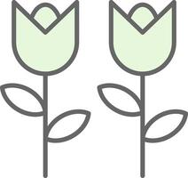 flores relleno icono diseño vector