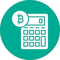 Bitcoin Calculator Multi Color Circle Icon vector