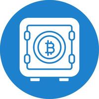 Bitcoin Storage Multi Color Circle Icon vector