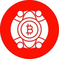 Global Bitcoin Multi Color Circle Icon vector