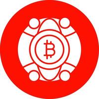 global bitcoin multi color circulo icono vector