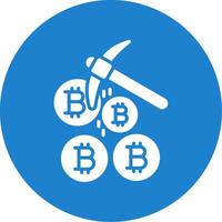 Bitcoin Mining Multi Color Circle Icon vector