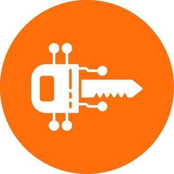 Digital Key Multi Color Circle Icon vector