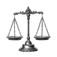 Balance scale on isolated transparent background png