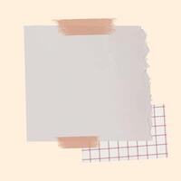 paper note frame on memphis brown background vector