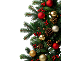 Christmas tree ornamentals on isolated background png