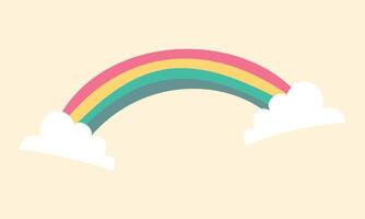 hand drawn rainbow concept on yellow background vector