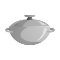 rying pans and saucepans cartoon illustration on white vector