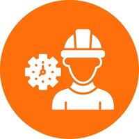 Worker Mask Multi Color Circle Icon vector