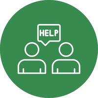 Ask For Help Multi Color Circle Icon vector