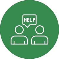 Ask For Help Multi Color Circle Icon vector