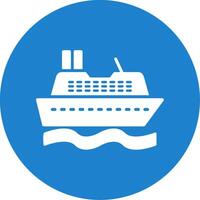 Cruise SHip Multi Color Circle Icon vector