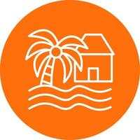 Beach House Multi Color Circle Icon vector