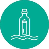 Message In A Bottle Multi Color Circle Icon vector