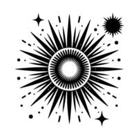 Black and White Illustration of the sun vector