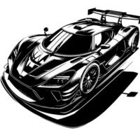 black and white illustration of a Hypercar Sports Car vector