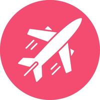 Plane Multi Color Circle Icon vector