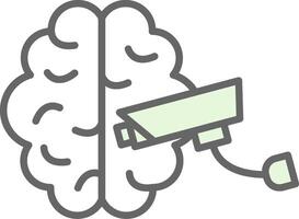 Brain Fillay Icon Design vector