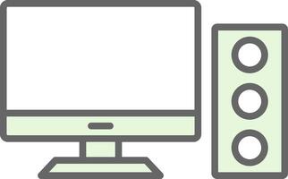 Desktop Computer Fillay Icon Design vector