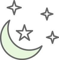Moon Fillay Icon Design vector