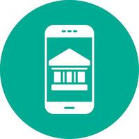 Mobile Banking Multi Color Circle Icon vector