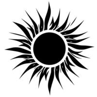 Black and White Illustration of the sun vector