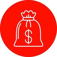 Bag Of Money Multi Color Circle Icon vector
